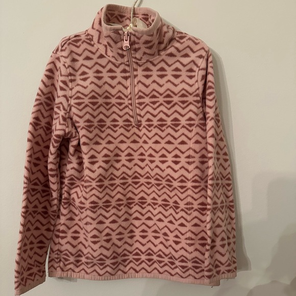 Old Navy Other - Old Navy Girls Pink Geometric Zip-Up Fleece pullover size 5